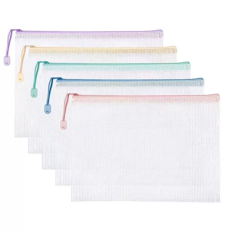 Document Organizer Folder - 6Pcs A4 Mesh Zipper Pouch Document