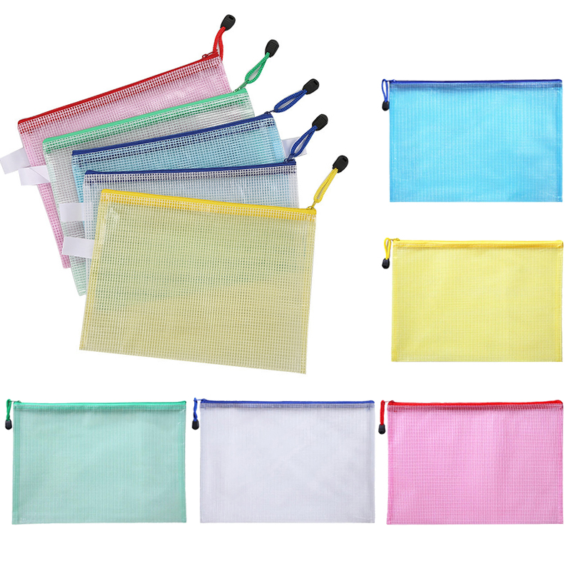 Document Organizer Folder - 5/15PCS A4/A5 Mesh Zipper Pouch Bags
