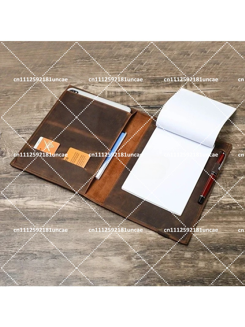 Document Organizer Folder - B5 Retro Leather Document Folder Notebook