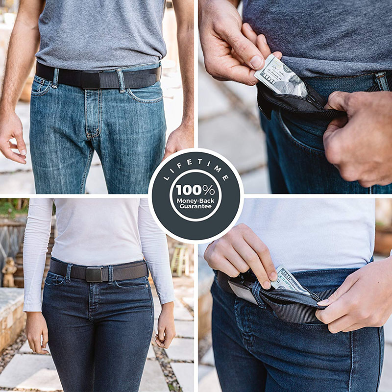 120cm Anti-Theft Travel Waist  - đánh giá và giá Money Belt Hidden