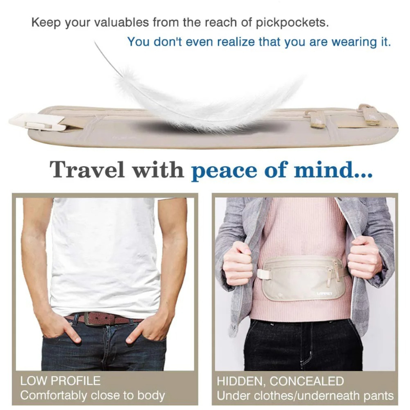 Invisible Travel Waist Packs P - đánh giá và giá Money Belt Hidden